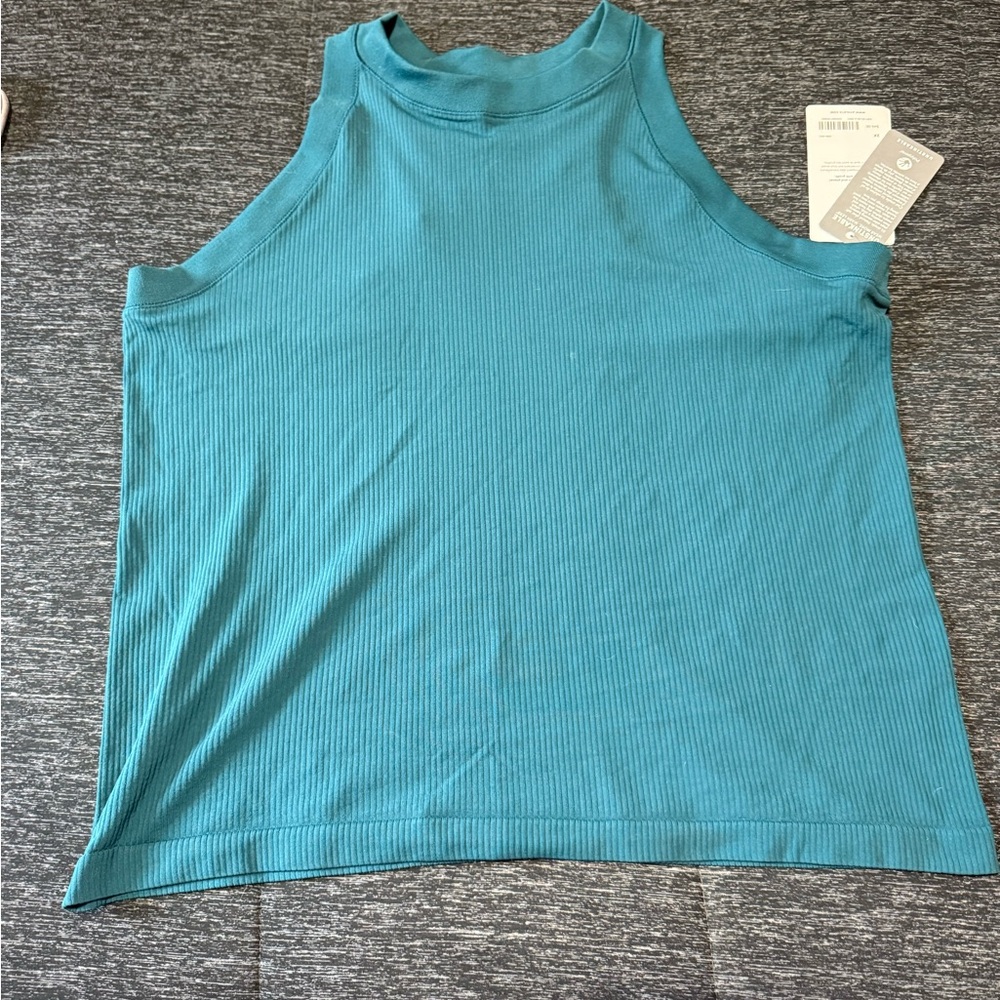 Athleta Teal Ribbed Tank Top
